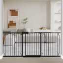 Fairy Baby Extra Wide Baby Gate Black 67-71.5 Inch Wide, Walk Through Pressure Mounted No Drill for Doorways, Long and Large Tension Gate for Pet and Kids
