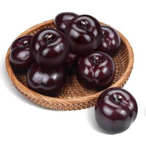 Lorigun 9pcs Artificial Lifelike Simulation Black Plum Fake Fruits Photography Props Model