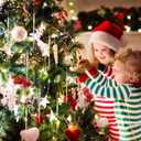 Patelai 36 Pieces Glass Icicle Ornaments for Christmas Tree 3.5-5.5 Inch Twisted Clear Icicle Hanging Ornaments with 36ft Crystal Roll Line for Xmas Winter New Year Holiday Decorations