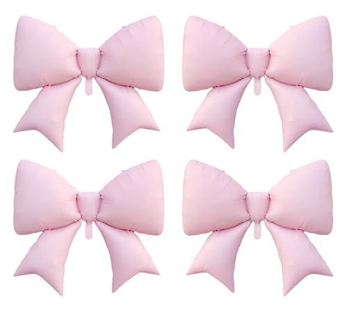 4Pcs Giant Pink Bow Balloons 38Inch/coquette Birthday Party Supplies/Pink Bachelorette Bridal Engagement Wedding Anniversary Supplies for Women/Valentine's Day Decor
