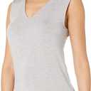 Amazon Essentials Women's Jersey Standard-Fit V-Neck Tank Top (Previously Daily Ritual), Light Grey Heather, XX-Large