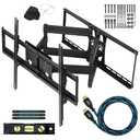 Cheetah Articulating Dual Arms TV Wall Mount for 32-86 Inch TVs, 165lbs VESA 600x400mm, 16-24" Studs, New TVs up to 100", Low Profile & Extends 20", Full Motion Tilt Swivel Bracket & 10 ft HDMI Cable