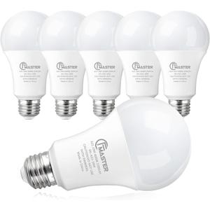 A21 LED Light Bulb, 150W Equivalent Light Bulbs, 19W 4000K Neutral White, 2300 Lumens, Non-Dimmable LED Bulb, E26 Standard Base for Indoor and Outdoor, Energy Efficient ETL Listed, 6-Pack