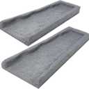 Sekcen 2 Pack Rubber Downspout Splash Block Rain Gutter Down Spout Drain Trays Gray