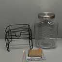 2 Gallon Glass Drink Dispensers For Parties,Beverage Dispensers With Stand And 100% Leakproof Stainless Steel Spigot.Glass Water Jug Dispenser,Lemonade Dispenser,Mason Jar.