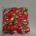 24pcs Realistic Artificial Strawberries Decorative Fruit Models Plastic for Home Store Event Education