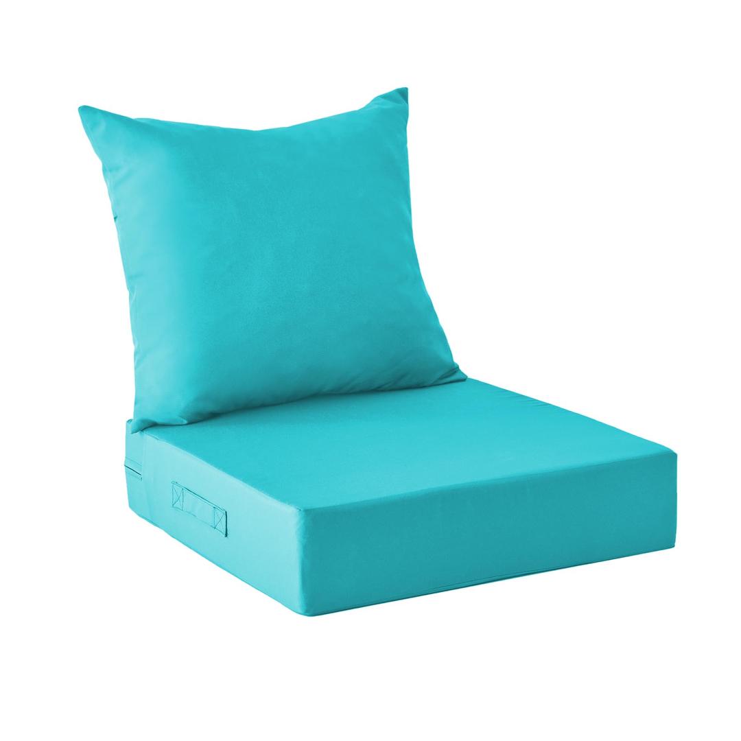 IPYNBAP Outdoor Cushions for Patio Furniture,Outdoor Seat Cushion Set 24 x 24 x 4 Inch,Waterproof & Fade Resistant Outdoor Chair Cushions,Deep Patio Chair Cushion with Removable Cover,Teal