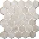 STICKGOO Hexagon Peel and Stick Backsplash Tile, Stick on Backsplash for Kitchen and Bathroom, Beige Marble Look PVC Mixed Metal Gold Self Adhesive Wall Tiles(6 Sheets, Seamless)