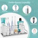 Toothbrush Holders, Bathroom Organizers and Storage with Instant Drying Stone, 6 Slots Bathroom Accessories with Adjustable Toothpaste Holders, Bathroom Counter Organizer, White