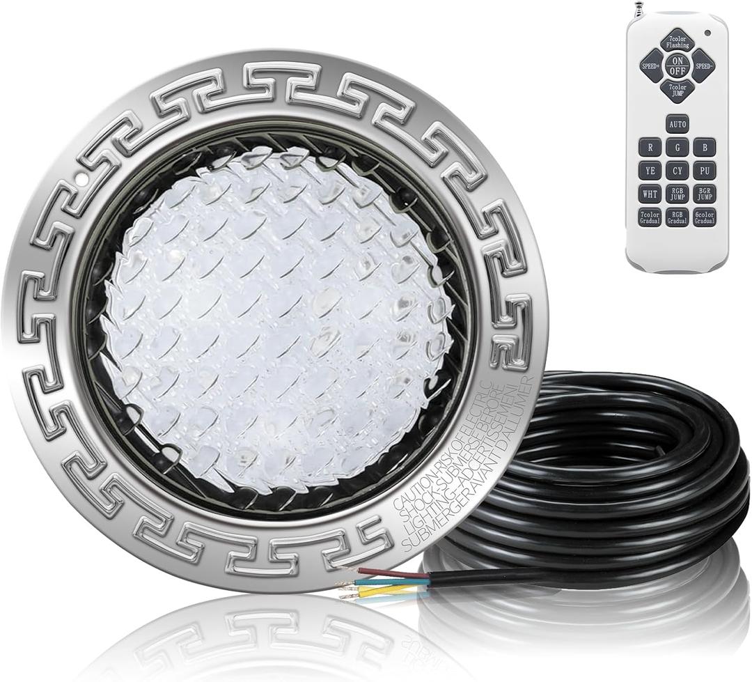 PROPART 10 Inch Inground Pool Light | 12V LED RGBW Remote Control | IP68 Waterproof | 150W Equivalent |50FT