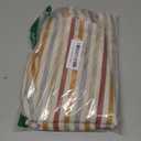 jinchan Colorful Striped Linen Kitchen Curtains 36 Inch Tier Curtains Farmhouse Modern Cafe Small Window Treatments Light Filtering Rod Pocket for Living Room Bathroom 2 Panels Multi Red