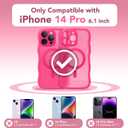 CAPRARO Cute for iPhone 14 Pro Case, Compatible with MagSafe, [Curly Wave Edge] [Full Camera Protection] [14 FT Drop Protection] Magnetic Phone Case for 14 Pro 6.1 Inch, Hot Pink
