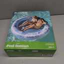 SLOOSH Inflatable Tanning Pool Lounger Float, 72" x 56" Pool Floats Adult with Pillow, 4 in 1 Round Suntan Tub Raft Floatie,Sunbathing Bed Lounge for Water Blow Up Ball Pit Party Gifts, Blue