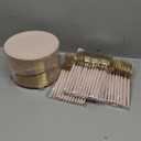 LIYH 96 Pcs Pink Gold Disposable Dessert Plates & Forks Set - 7.5 Inch Salad Cake Appetizer Plastic Plates for Parties, Birthdays, Baby Showers 48 Guests