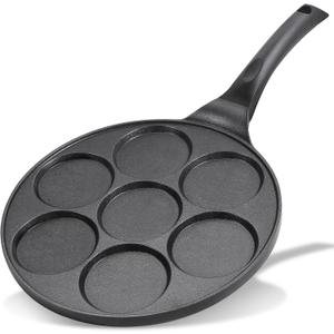 Nonstick Pancake Pan Pancake Griddle With 7-mold Design Mini Pancake Maker With PFOA Free Coating-Black (1)