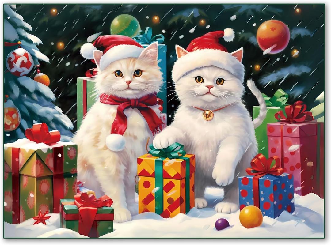 500 Pieces Jigsaw Puzzles for Adults and Teens and Kids Family Happy Gift Christmas Cats Toys