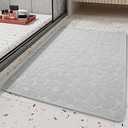 COCOER Non Slip Bath Mat, Super Absorbent Washable Bath Mats for Bathroom with Rubber Backing, Thin Bathroom Rugs 24"x36" Gray