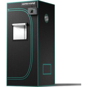 MARS HYDRO 2x2 Advanced Grow Tent, 24"x24"x55" High Reflective Mylar 1680D for Hydroponics Indoor Plant Growing, with Observation Window,Floor Tray and Smooth Zipper for TS600/TS1000