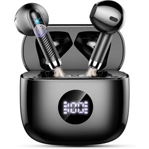 Wireless Earbuds, 2025 Bluetooth Headphones 5.4 HiFi Stereo, in-Ear Ear buds with 4 ENC Noise Cancelling Mics, 40H Playtime Sport Ear Buds with Charging Case, IP7 Waterproof Earphones with LED Display