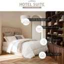 Hotel Suite Luxurious Feather and Down Comforter Duvet Insert Full/Queen Size, 100% Cotton Cover, Hotel Collection Quilts, 56 oz Fill Weight, All Season Medium Warmth 88 x 88 Inch White