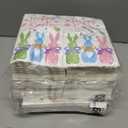 3 x 100 Pcs Happy Easter Napkins Bunny Print Paper Guest Napkins Easter Rabbit Decorative Hand Towels Spring Disposable Beverage Dinner Napkin for Bathroom Party Tableware Supplies