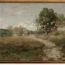 Framed Vintage Canvas Wall Art Decor, Landscape Farmhouse Wall Prints for Bedroom Bathroom Office, Rustic Posters for Living Room Aesthetic, Nature Painting Artwork