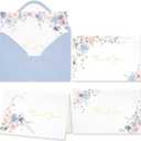 Crisky Floral Thank You Cards with Envelopes, Wildflower Hydrangea Blank Cards and Envelopes, WaterColor Blue Pink Thank You Notes for Wedding, Bridal Shower, Baby Shower Birthday, 50Pcs, 4 x 6 Inch