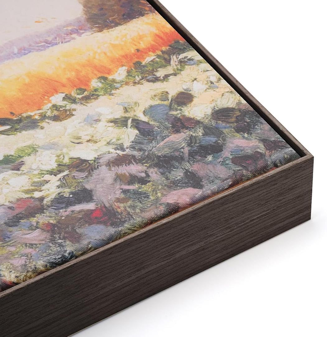 Floating Frame for 24x36 Stretched Canvas with 1.5" Deep, DIY Floater Oil Painting Frames for Flower Floral Pop Fun Art Prints, Memorial Gift for Birthday, No Glass & Back (Dark Brown)