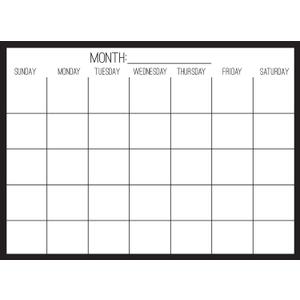 WallPops WPE2801 on Clear Monthly Calendar, Black