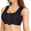 BRABIC Women Front Closure Post Surgery Compression Everyday Bras for Mastectomy Support with Adjustable Straps Wirefree, Medium