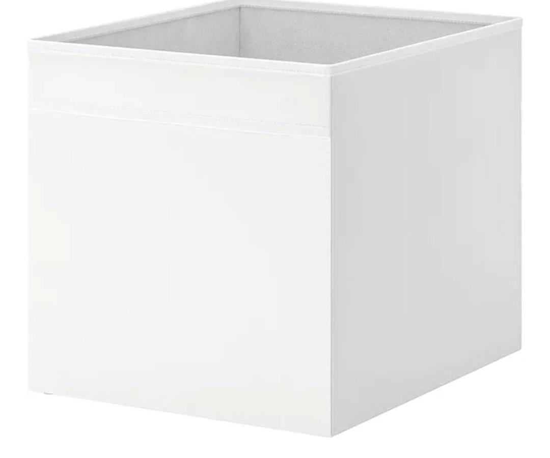 Basics Cube 4 Organizers Bins, Collapsible Storage Baskets for Shelves, White