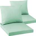 Outdoor Seat Cushion Set 22 x 22 In, Water-Resistant & Fade-Resistan, Patio Furniture Cushions with Removable Cover Deep Seat & Back Cushion with Handle and Adjustable Straps for Chair Sofa,2PC