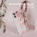 Misea Magnetic for iPhone 16 Pro Case Compatible with MagSafe [Never Yellowing] [Military Grade Drop Protection] Full Camera Lens Protector Plating Soft Clear Phone Case for Women 6.3", Pink