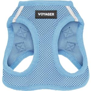 Best Pet Supplies Voyager Step-in Air Harness - All Weather Mesh, Reflective, No Pull Harness for Dogs, Cats - Secure with Hook & Loop Fastener, Buckle, Double D-Rings - Baby Blue, M, Chest: 16 - 18"