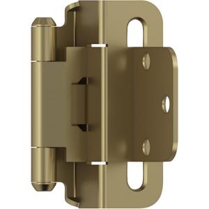 Amerock BPR7565BBZ Cabinet Hinge 3/8 in (10 mm) Inset Self Closing Partial Wrap Golden Champagne Kitchen Cabinet Door Hinge 1 Pair Functional Hardware
