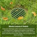 (1 Pack) Calvana 2 Plastic Round Drainage Grate Cover, Fits 4 Pipes, Prevents Debris, Ideal for Lawns, Patios, and Walkways, Durable UV-Resistant Plastic, Easy Installation, Green