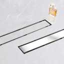 Linear Shower Drain, 24 inch Drain with Tile Insert 2-in-1 Panel, Brushed 304 Stainless Steel Shower Floor Drain, Linear Drain with Hair Strainer and Adjustable Feet