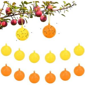 Original Fruit Fly Trap Ball, 10pcs Hanging Fungus Gnat Killer Catcher, Adhesive Sticky Glue Catching Ball Fly Gnat Wasp Hornet Mosquito Bugs Flying Insects Trap Ball for Indoor Outdoor Plant