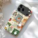 MERRO for iPhone 17 Pro Max Case - Wireless Charging Compatible - Dual-Layer Hard Shell & Silicone Cover - Protective Phone Case with Cute Wildflower Designs for Women - Cute Collage