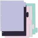 3 Pack Y YOMA Colored 3 Ring Binder Dividers with Tabs Letter Size Paper Binder Tabs Page Dividers Cute Decorative Binder Index Dividers for Office School Home with 1/5-Cut Tabs, Fashion Color(5 Sheet)