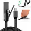2 x chubbycable StandLite Pro 90 240W Fast Charge Cable with Invisible Stand & Phone Case Friendly Right Angle USB C Cable Braided Charging Cord, Black, Type-C to Type-C, 4.9FT