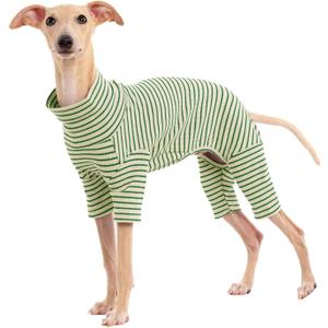 Dog Sweaters for Small Dogs Girls Boys, Striped Pet Sweaters for Fall Winter Dog Clothes, Turtleneck Pullover Knitwear for Large Dogs (Light Green, XL)