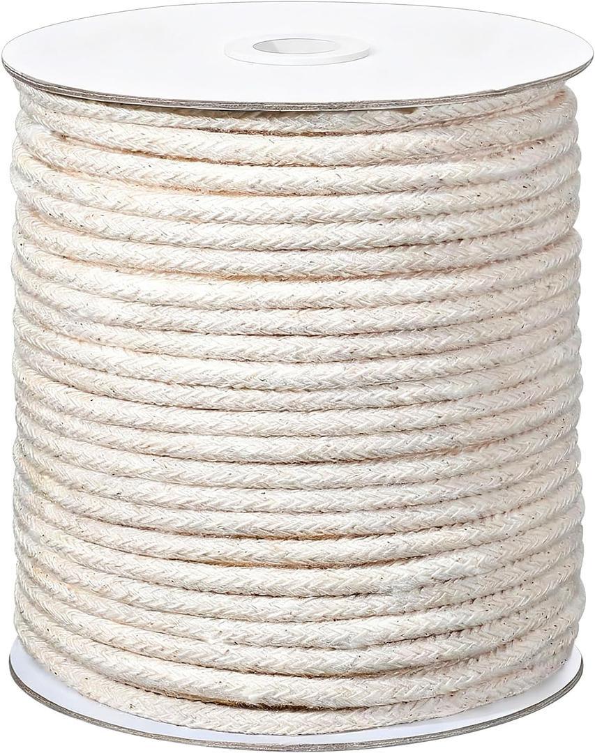4mm (5/32") Piping Cord for Sewing, 109 Yards Soft Cotton Welt Cord, Beige Braided Cording for Sewing Pillows, Cushions, Upholstery, Welting, Hanging Rope, Home Decor & Craft