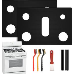 2Pcs Stove Guard for Gas Stoves, Stove Top Covers for Gas Burners - 5 Burner Reusable Gas Stove Protectors for Samsung Gas Range, Non-Stick & Washable