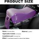 Car Armrest Cushion, Soft Memory Foam Auto Armrest Pillow with Storage Bag, Leather Center Console Arm Rest Padded Cushion with Phone Holder, Universal Car Accessories (Purple)