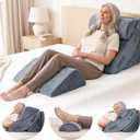Lunix LX5 4pc Orthopedic Bed Wedge Pillow Set, Abdominal Surgery Recovery
Sleep Semi-Upright Without Buying a Recliner: Base, Back, Knee and Head Pillows for the Bed You Own