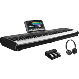 STRICH 88 Keys Weighted Keyboard with Sustain Pedal, Hammer-Action Digital Piano, 2x15W Built-In Speakers, Full-size Electric Piano Keyboard Supports USB-MIDI/Wireless Connect, SDP-120
