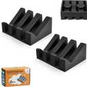 Silicone Soap Dish with Drain, Upgrade Double Suction Cups at The Bottom for Anti-Slip and Stability, Soap Dish Shower Waterfall Bar Soap Holder Tray with Drain Soap Holder (2, Black)