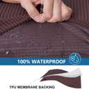 hyha Waterproof Couch Cushion Covers for Pets, Non Slip Sofa Cover for Dogs Washable, Soft Thick Stretch Jacquard Fabric, Sofa Slipcovers with Elastic Bottom (1 Piece for Backrest M, Chocolate)