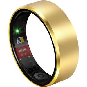 Smart Health Ring 2.0 for Women Men, Slim Scratch & Fingerprint Resistant Design, Efficient Chip Fitness Tracker, Monitors Heart, Pale Gold 7#